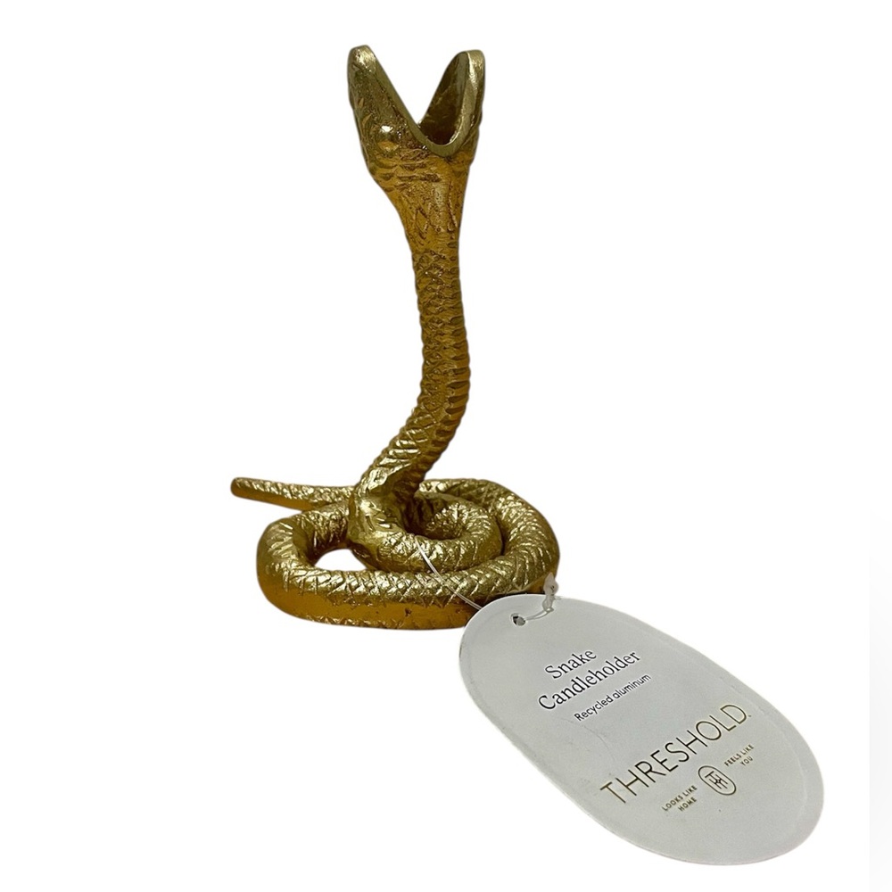 Threshold Gold Snake Taper Candleholder. - Picture 3 of 7